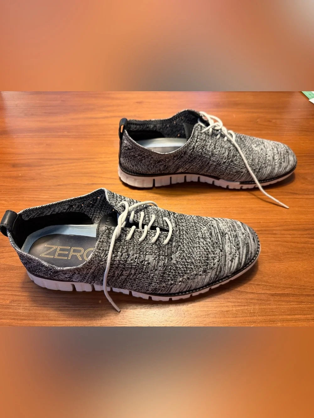 Cole Haan ZERØGRAND Knit Oxford Black Gray Men’s 10.5M